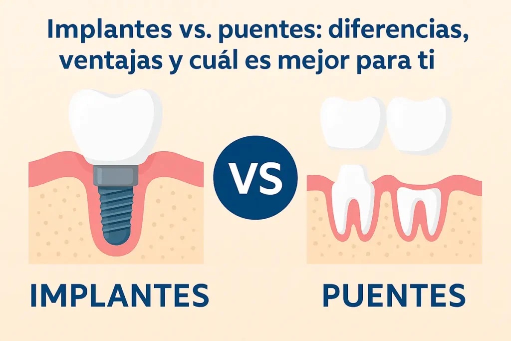 Comparativa: implantes vs puentes