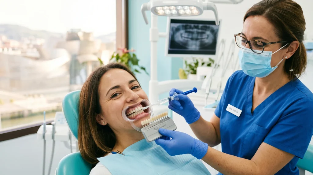 Blanqueamiento dental profesional para preparar la sonrisa antes de una boda en la Clínica Dental Bayo Martín