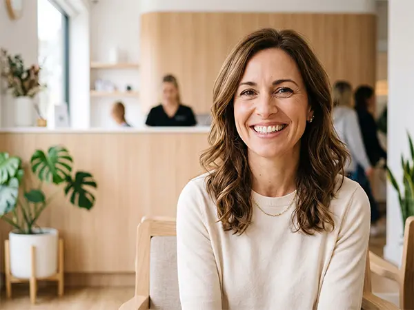Mujer sonriendo tras un tratamiento de estética dental en Castro Urdiales